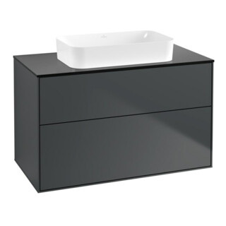 V&B Meuble sous lavabo Finion 100x60,3x50,1mm, bleu brillant m, bleu mat m Lac