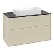 V&B Meuble sous-lavabo Finion 100x60,3x50,1mm, bleu brillant, poignée gris mat Lac-3