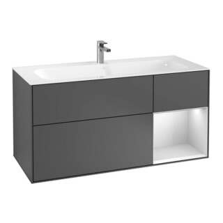 V&B Meuble sous lavabo Finion 119,6x59,1 cm, blanc brillant, anthracite mat