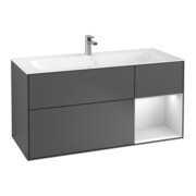 V&B Meuble sous lavabo Finion 119,6x59,1 cm, blanc brillant, anthracite mat