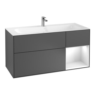 V&B Meuble sous lavabo Finion 119,6x59,1 cm, éclairage mural, anthracite m