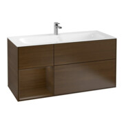 V&B Meuble sous lavabo Finion 119,6x59,1 cm, étagère gauche, placage noyer