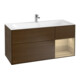 V&B Meuble sous lavabo Finion 119,6x59,1 cm, placard droite, placage noyer-1