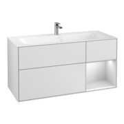 V&B Meuble sous-lavabo Finion 119,6x59,1 cm, Rg Dte bl. laqué, bl. laqué