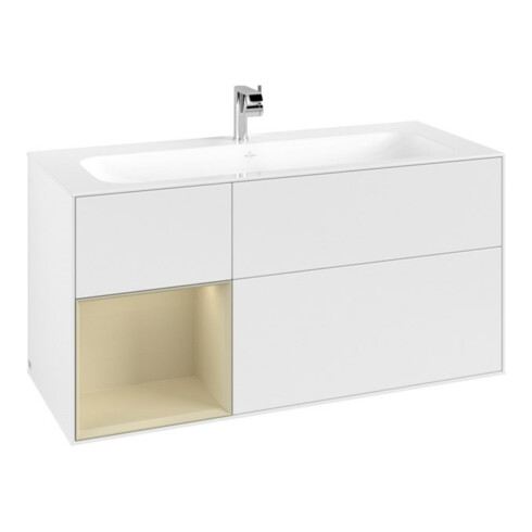 V&B Meuble sous lavabo Finion 119,6x59,1 cm, Rg l si G m Lac, blanc m Lac