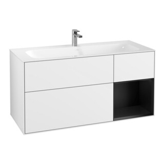 V&B Meuble sous-lavabo Finion 119,6x59,1 cm, Rg r b m Lac, blanc brillant Lac