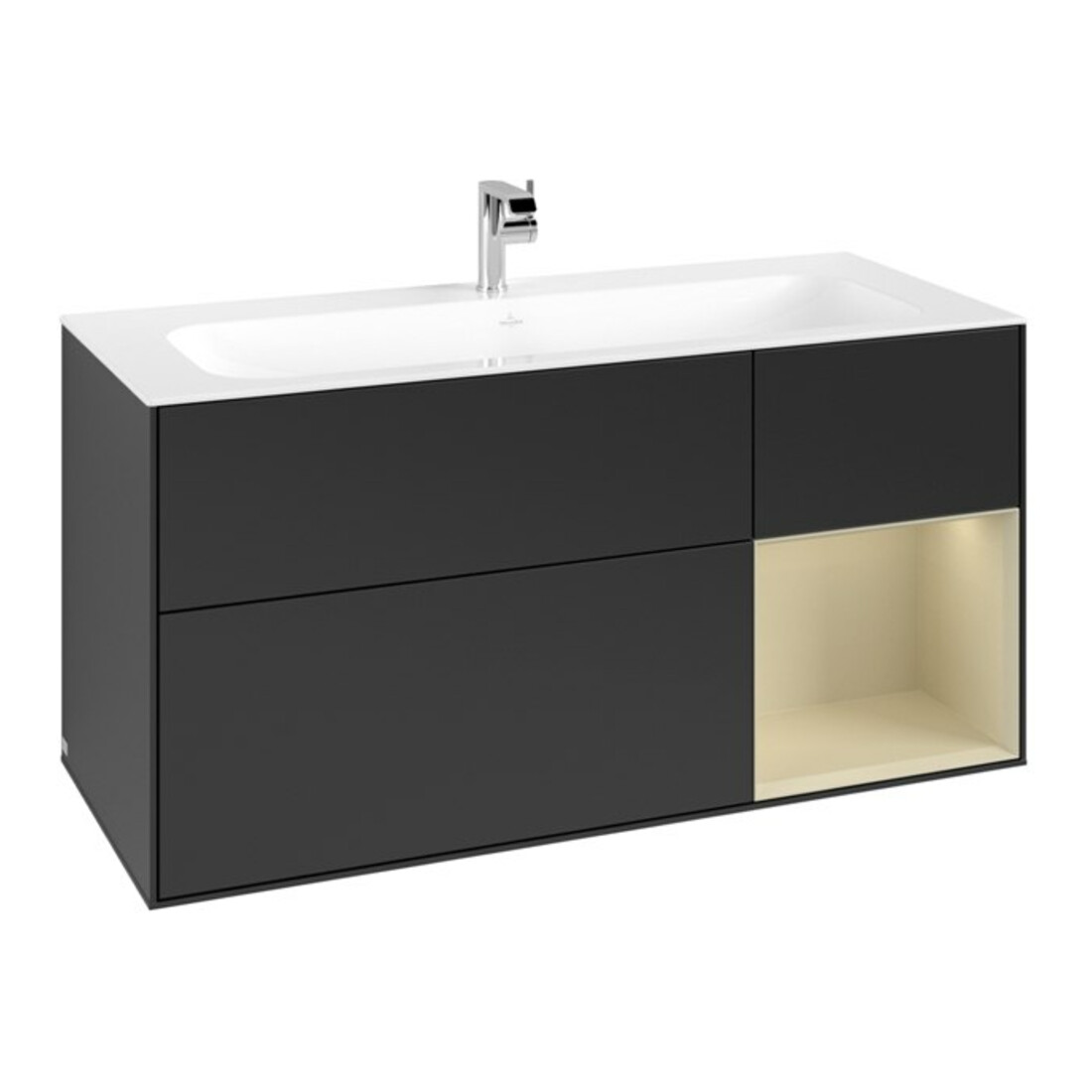 V&B Meuble sous lavabo Finion 119,6x59,1 cm, Rg r si G m Laqué, bleu m Laqué