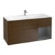 V&B Meuble sous lavabo Finion 119,6x59,1 cm, tiroir droit anthracite, avec poignée en noyer-1