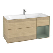 V&B Meuble sous lavabo Finion 119,6x59,1 cm, tiroir droit, finition huile avec laque, ouverture à pression