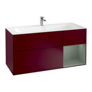 V&B Meuble sous-lavabo Finion 119,6x59,1 cm, tiroir droit, laqué, poignée métallique m