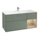V&B Meuble sous lavabo Finion 119,6x59,1 cm, tiroir droit, olivier mat laqué-1
