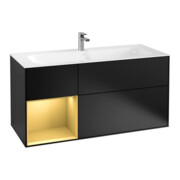 V&B Meuble sous lavabo Finion 119,6x59,1 cm, tiroir gauche, bleu mat Lac