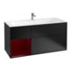 V&B Meuble sous lavabo Finion 119,6x59,1cm, étagère gauche, bleu mat laqué-1