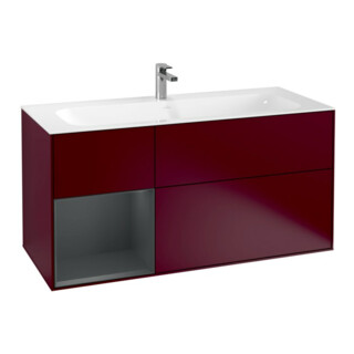 V&B Meuble sous lavabo Finion 119,6x59,1cm, étagère gauche, laqué, Peo m