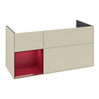 V&B Meuble sous lavabo Finion 119,6x59,1cm, étagère gauche Peo, gris mat Lac