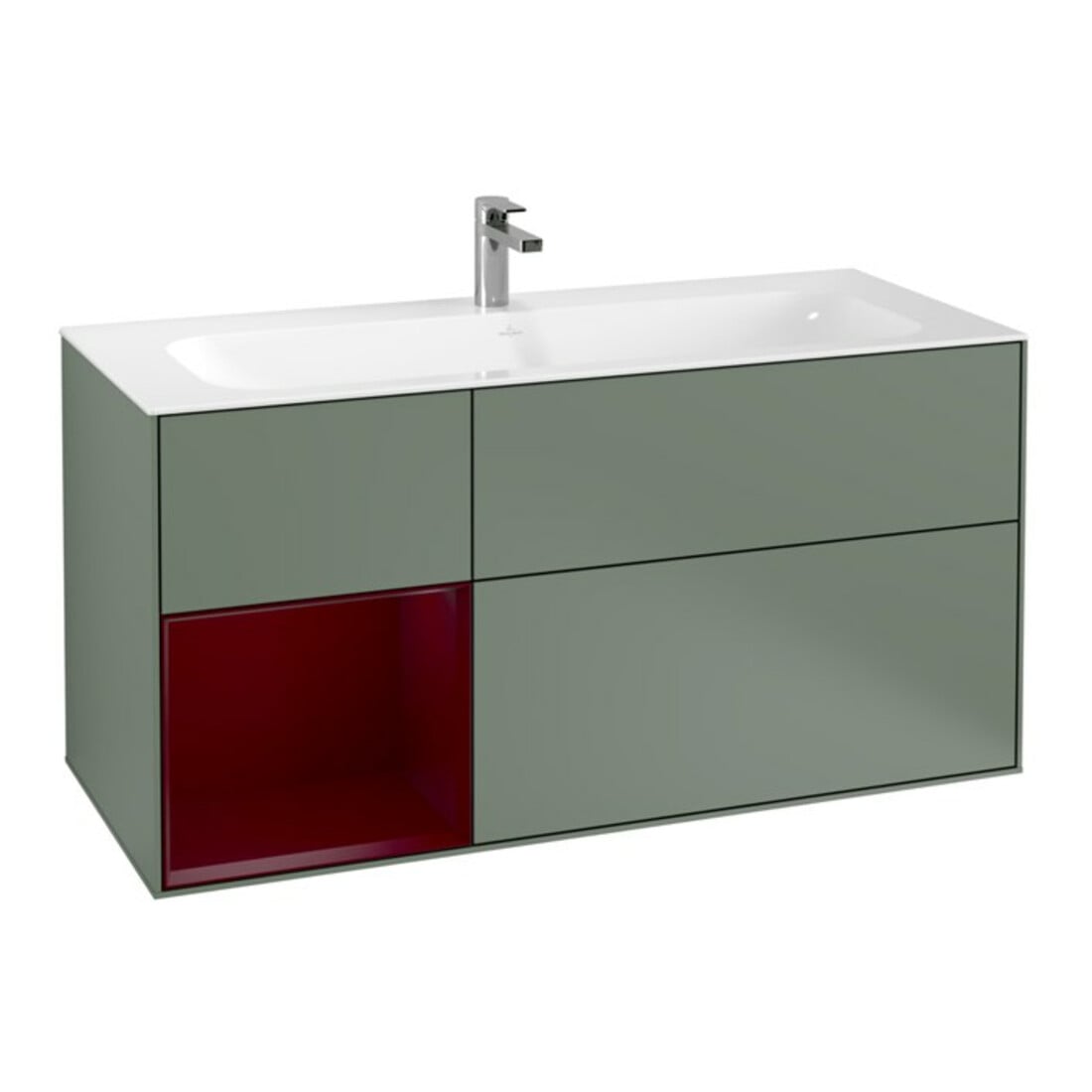 V&B Meuble sous lavabo Finion 119,6x59,1cm, étagère gauche Peo, huile avec laque