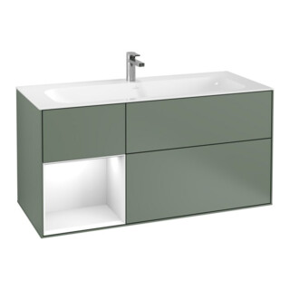 V&B Meuble sous lavabo Finion 119,6x59,1cm, Rg l g blc. Lac, Oli. m Lac