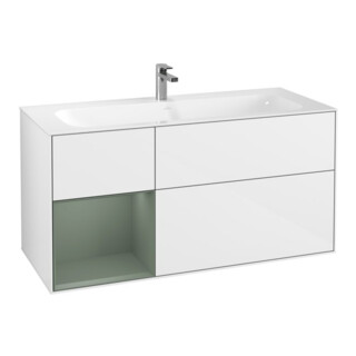 V&B Meuble sous lavabo Finion 119,6x59,1cm, Rg l Ol m Lac, blanc brillant Lac