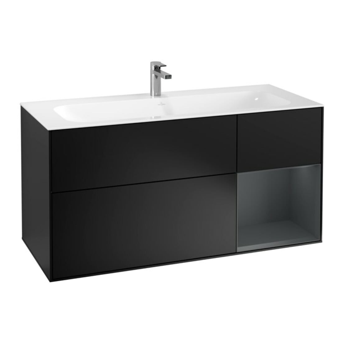 V&B Meuble sous lavabo Finion 119,6x59,1cm, Rg r md b m Lac, bla m Lac