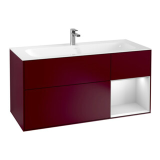 V&B Meuble sous lavabo Finion 119,6x59,1cm, tiroir droite blanc avec Lac, Peo mat