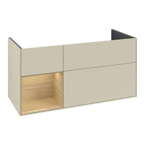 V&B Meuble sous lavabo Finion 119,6x59,1cm, tiroir gauche, gris mat laqué