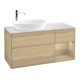 V&B Meuble sous lavabo Finion 120 cm, blanc, avec tiroir ouvert-1