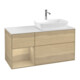 V&B Meuble sous-lavabo Finion 120 cm, blanc brillant, rangement ouvert, ouvert-1