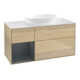 V&B Meuble sous lavabo Finion 120 cm, blanc brillant, tiroirs médium, venis ouvert-1
