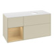 V&B Meuble sous lavabo Finion 120 cm, blanc mat, avec rangement ouvert, gris mat laqué-4