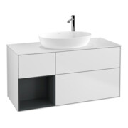 V&B Meuble sous lavabo Finion 120 cm, blanc mat, avec tiroir médium blanc mat