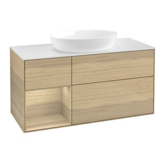 V&B Meuble sous-lavabo Finion 120 cm, blanc mat, avec tiroir Oa ven, Oa ven