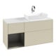 V&B Meuble sous lavabo Finion 120 cm, blanc mat, bleu brillant, gris mat brillant-1