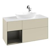 V&B Meuble sous lavabo Finion 120 cm, blanc mat, bleu mat laqué, gris mat laqué