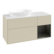 V&B Meuble sous lavabo Finion 120 cm, blanc mat, bleu réglisse mat laqué, gris mat laqué-3