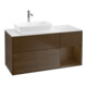 V&B Meuble sous lavabo Finion 120 cm, blanc mat, chêne sauvage verni-1
