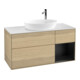 V&B Meuble sous lavabo Finion 120 cm, blanc mat, façade bleue mate laquée, poignée ven-1