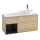 V&B Meuble sous lavabo Finion 120 cm, blanc mat, façade bleue mate, poignée ven-1