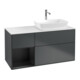 V&B Meuble sous lavabo Finion 120 cm, blanc mat, façade bois mat laqué, avec plancher bois mat laqué-1
