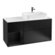 V&B Meuble sous lavabo Finion 120 cm, blanc mat, façade laquée bleue mat-1