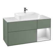 V&B Meuble sous lavabo Finion 120 cm, blanc mat, laqué rouge mat, huilé mat