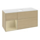 V&B Meuble sous lavabo Finion 120 cm, blanc mat, poignée argent mat, laqué, ouverture ven-4