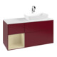 V&B Meuble sous lavabo Finion 120 cm, blanc mat, poignée argent mat, laqué, pieds mat-3