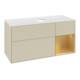 V&B Meuble sous-lavabo Finion 120 cm, blanc mat, poignée dorée mate, gris brillant mat-4