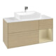 V&B Meuble sous-lavabo Finion 120 cm, blanc mat, poignée droite, gris mat laqué, ouverture à pression-4