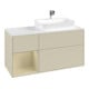 V&B Meuble sous lavabo Finion 120 cm, blanc mat, poignée laiton, laiton satiné-3