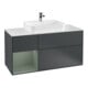 V&B Meuble sous lavabo Finion 120 cm, blanc mat, poignée laiton mat, laqué-1