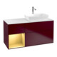 V&B Meuble sous-lavabo Finion 120 cm, blanc mat, poignée or mat, miroir avec éclairage-1