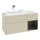 V&B Meuble sous lavabo Finion 120 cm, blanc mat, poignée rouge brillant, gris mat brillant-4