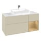 V&B Meuble sous lavabo Finion 120 cm, blanc mat, porte à droite, gris mat laqué-1