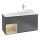 V&B Meuble sous lavabo Finion 120 cm, blanc mat, porte battante, anthracite mat-1
